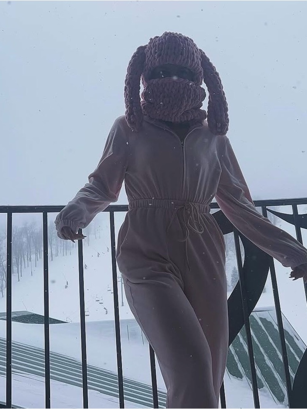 Forever 21 Blush Pink Velvet Long Sleeve Jumpsuit Dress